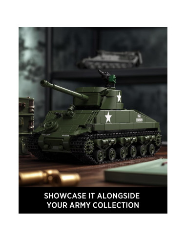 Conjunto de Construcción Tanque Militar Nifeliz Sherman 860 PZS