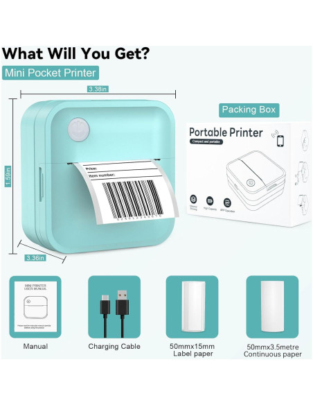 Impresora de Etiquetas Bluetooth INVISEN D1-New 12-50mm Impresora de Etiquetas Bluetooth INVISEN D1-New 12-50mm