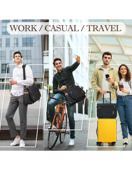 Bolsa Mensajera RAINSMORE para Laptop 17" Impermeable Negra