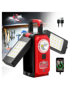 Luz de Camping Recargable SYLSTAR 3000LM con Gancho y Imán