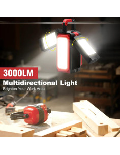 Luz de Camping Recargable SYLSTAR 3000LM con Gancho y Imán 2