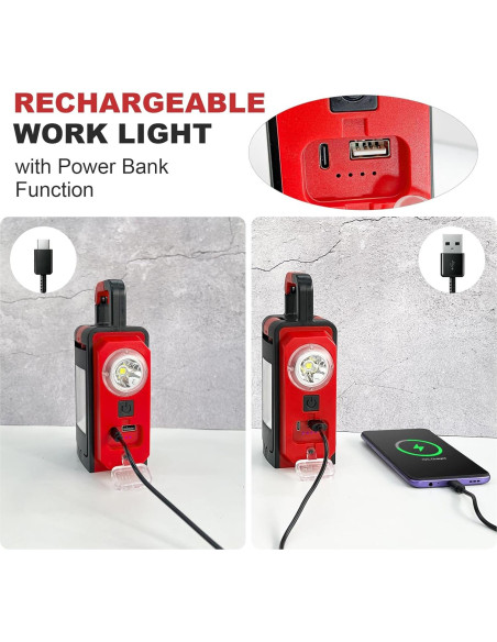 Luz de Camping Recargable SYLSTAR 3000LM con Gancho y Imán