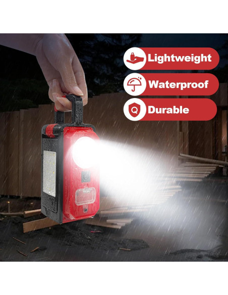 Luz de Camping Recargable SYLSTAR 3000LM con Gancho y Imán