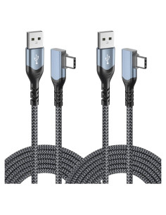 Cable USB C 3m OKRAY 2-Pack Carga Rápida Ángulo 90