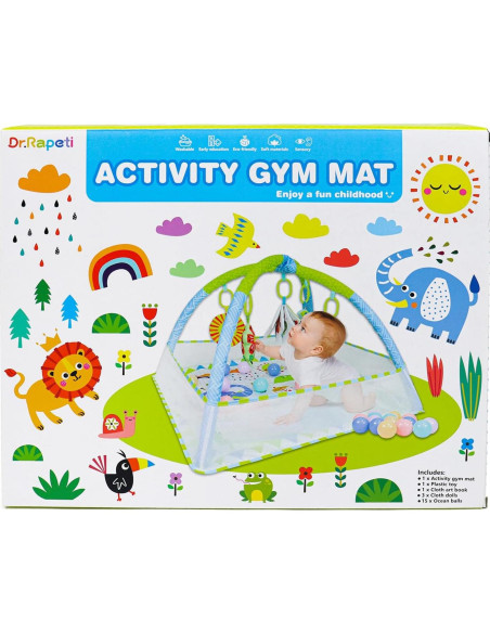 Alfombra de Juego para Bebés Dr.Rapeti 81x81 cm con Pelotas Alfombra de Juego para Bebés Dr.Rapeti 81x81 cm con Pelotas