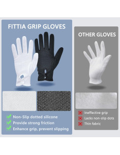 Guantes de Algodón Antideslizantes para Adultos - Negro 2