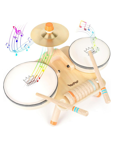 Juego de Tambores 5 en 1 Vanplay - Juguetes Musicales de Madera