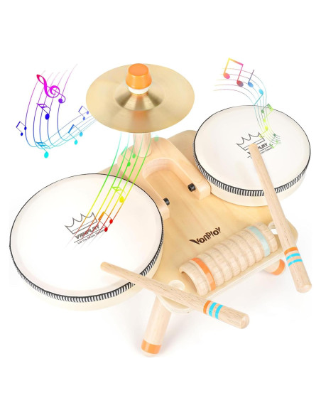 Juego de Tambores 5 en 1 Vanplay - Juguetes Musicales de Madera