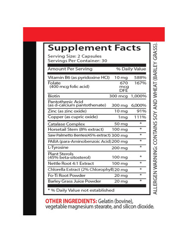 Vitaminas para el Crecimiento del Cabello Gris - 120 Cápsulas