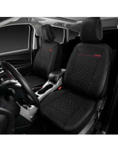 Funda de Asiento de Cuero CAR PASS ZT618PU-BK1L2 Negra Universal 2