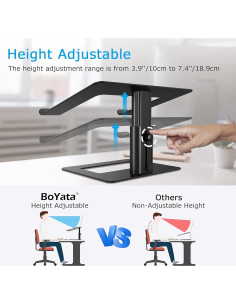 Soporte para Laptop BoYata M6 Negro Ajustable 9.9-18.8 cm 2
