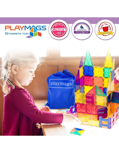Juego de Azulejos Magnéticos Playmags 55 Piezas con Coches