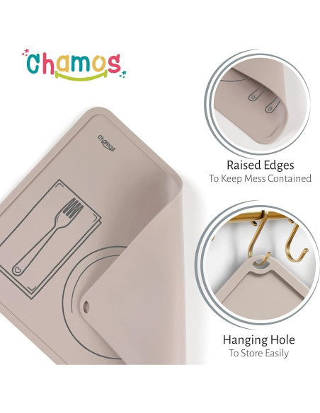 Mantel Individual Montessori Chamos - Set de 2 Silicona 41x31 cm