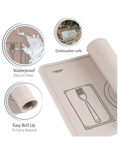 Mantel Individual Montessori Chamos - Set de 2 Silicona 41x31 cm