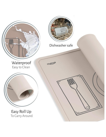 Mantel Individual Montessori Chamos - Set de 2 Silicona 41x31 cm