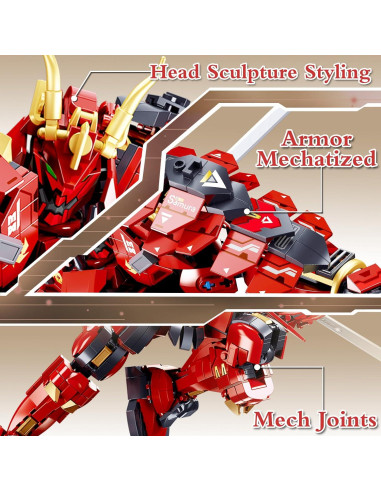 Conjunto de Bloques Samurai Mech BDXEJV 923 Pcs 33x36x20cm
