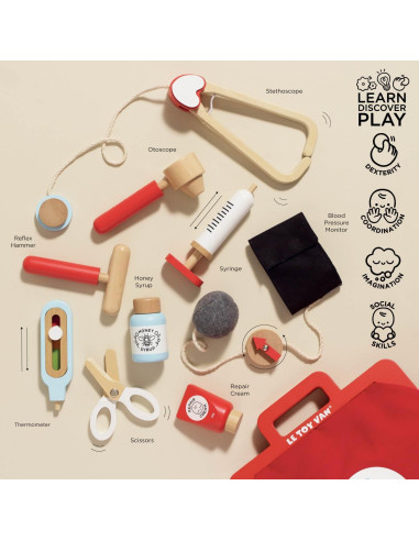Juego de Rol Médico de Madera Le Toy Van Honeybake 22 cm