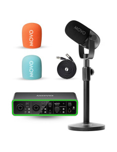 Interfaz de Audio USB Movo Phantom + Micrófono XLR CastMic