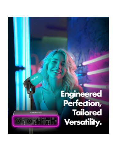 Interfaz de Audio USB Movo Phantom + Micrófono XLR CastMic