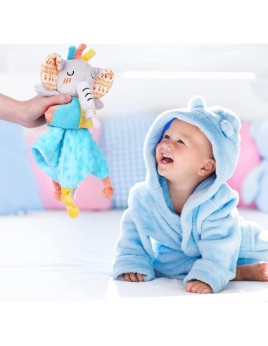 Manta de Seguridad para Bebé Vicloon Elefante 31x31 cm Azul