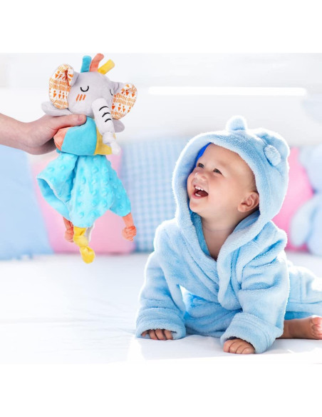 Manta de Seguridad para Bebé Vicloon Elefante 31x31 cm Azul