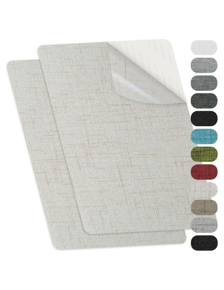 Parche de Lino Autoadhesivo TXSN 20x28 cm Beige - Paquete de 2