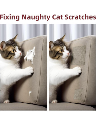 Parche de Lino Autoadhesivo TXSN 20x28 cm Beige - Paquete de 2