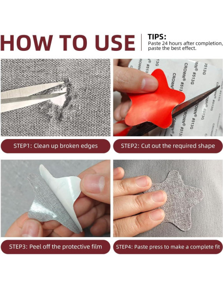 Parche de Lino Autoadhesivo TXSN 20x28 cm Beige - Paquete de 2