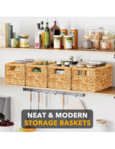 Cestas de Almacenamiento SpaceAid 4 Pack Mimbre 33x20.8x17.8 cm