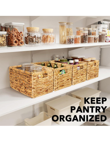 Cestas de Almacenamiento SpaceAid 4 Pack Mimbre 33x20.8x17.8 cm