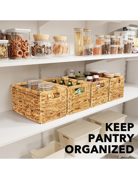 Cestas de Almacenamiento SpaceAid 4 Pack Mimbre 33x20.8x17.8 cm