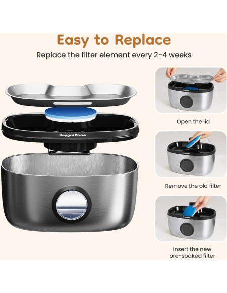 Filtro de Agua para Gatos Keygarzone ZCW002 - Paquete de 6 Filtros