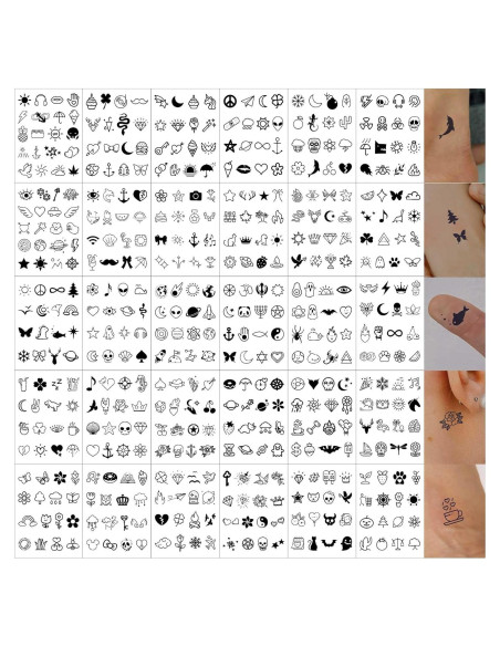 30 Hojas Tatuajes Temporales FUNTATTOO Impermeables 480 Diseños