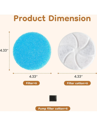 Filtro de Agua para Gatos Keygarzone ZCW002 - Paquete de 6 Filtros