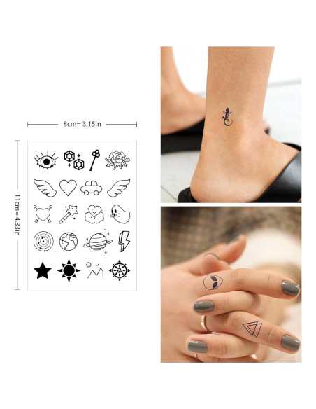 30 Hojas Tatuajes Temporales FUNTATTOO Impermeables 480 Diseños