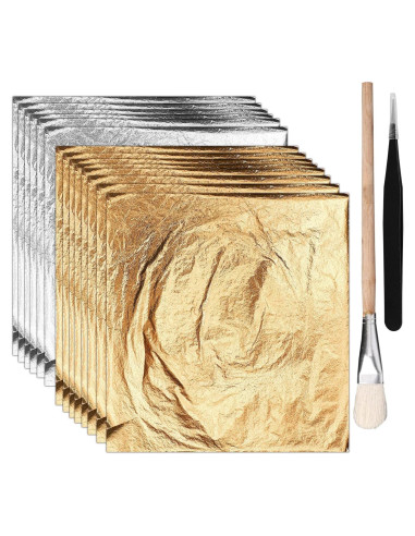 100 Hojas de Foil de Oro Imitación Gosknor 14x14cm DIY
