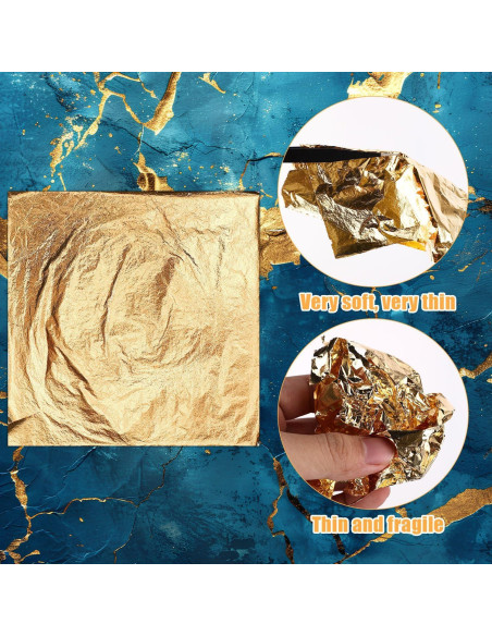 100 Hojas de Foil de Oro Imitación Gosknor 14x14cm DIY