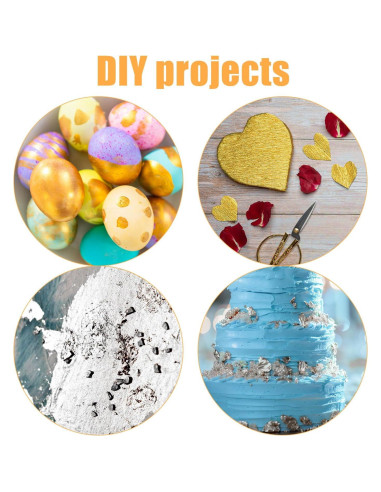 100 Hojas de Foil de Oro Imitación Gosknor 14x14cm DIY