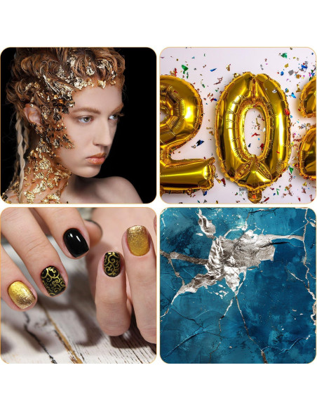 100 Hojas de Foil de Oro Imitación Gosknor 14x14cm DIY