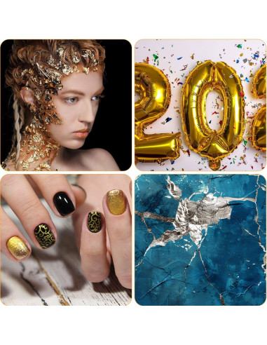 100 Hojas de Foil de Oro Imitación Gosknor 14x14cm DIY