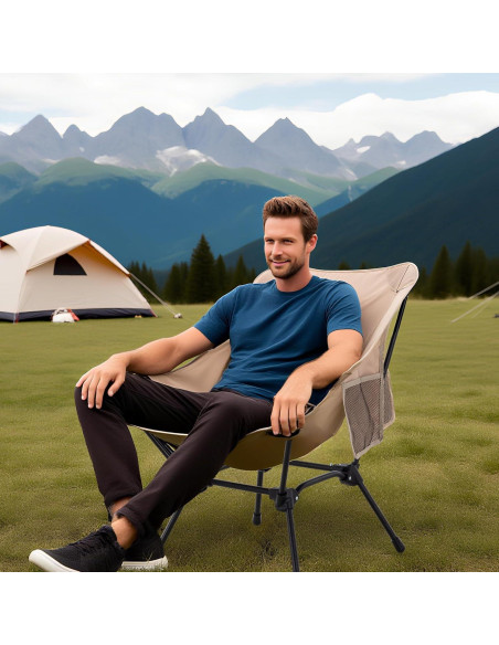 Silla de Camping Plegable TlaroRiz 600D Oxford Beige Silla de Camping Plegable TlaroRiz 600D Oxford Beige
