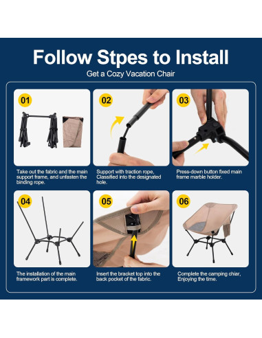 Silla de Camping Plegable TlaroRiz 600D Oxford Beige