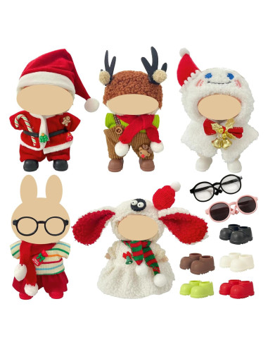 5 Conjuntos de Ropa de Muñeca de Navidad Ezcora 15-18cm