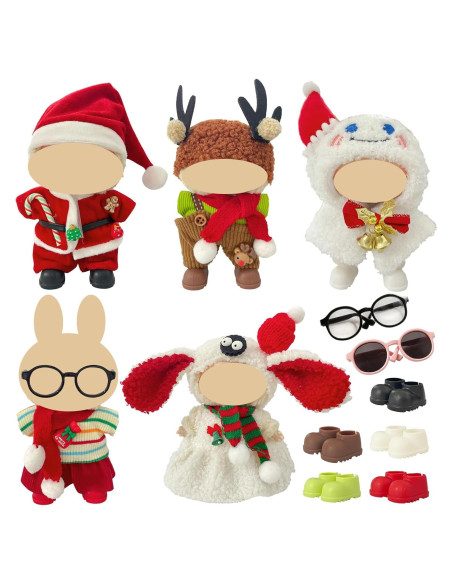 5 Conjuntos de Ropa de Muñeca de Navidad Ezcora 15-18cm