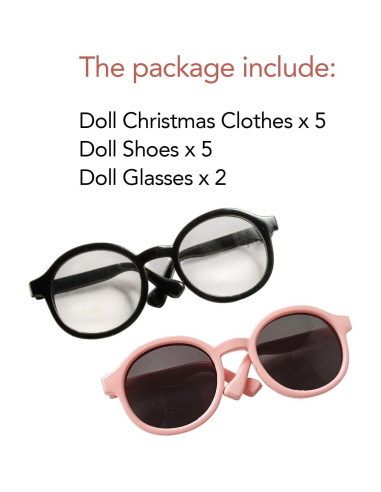 5 Conjuntos de Ropa de Muñeca de Navidad Ezcora 15-18cm