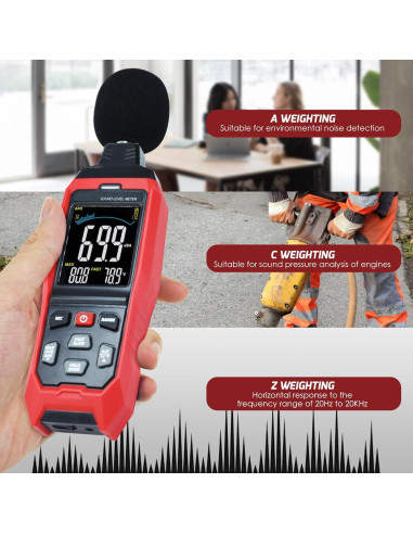 Medidor de Nivel de Sonido Digital Danoplus KIB0390, 30-130 dB