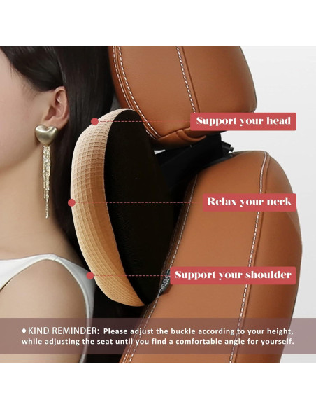 Almohada de Cuello de Coche SPRFUFLY Beige 100% Espuma de Memoria