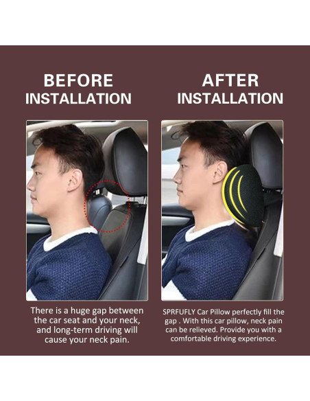 Almohada de Cuello de Coche SPRFUFLY Beige 100% Espuma de Memoria