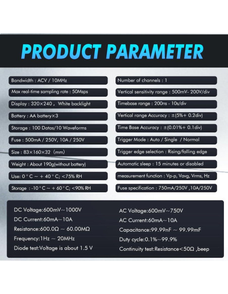 Multímetro Osciloscopio Digital Thsinde TH924 Portátil 2-en-1