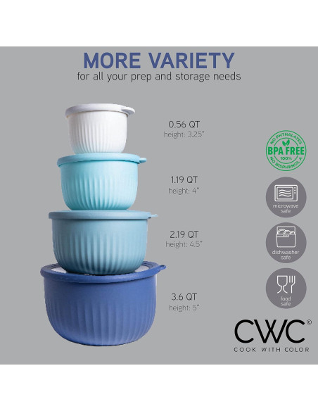 Juego de 8 Bols de Preparación Cook with Color - Azul